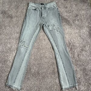 Distressed Gray Men's Jeans